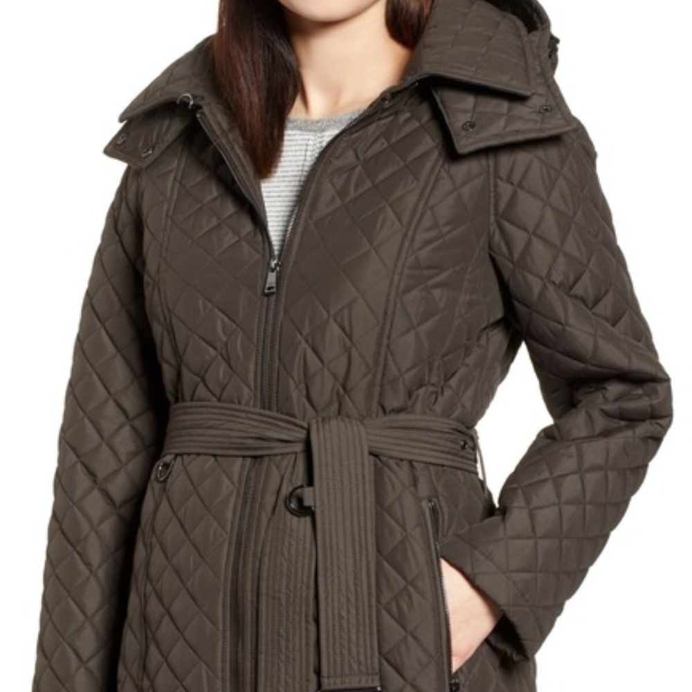 London Fog - Diamond Quilted Hooded Jacket M - Picture 2 of 6